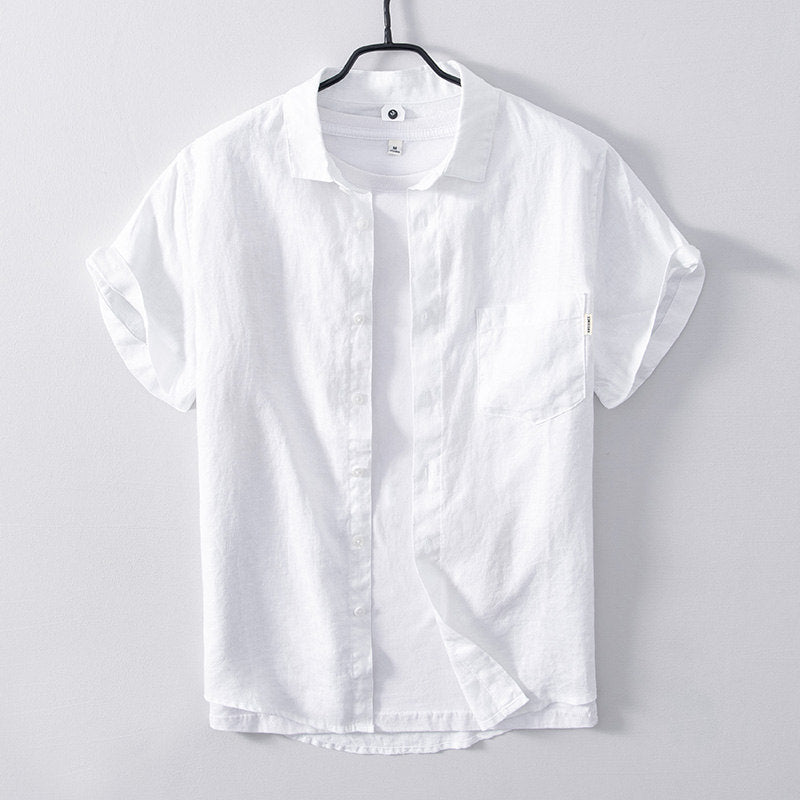 Pure Linen Breathable Casual Short Sleeve Shirt