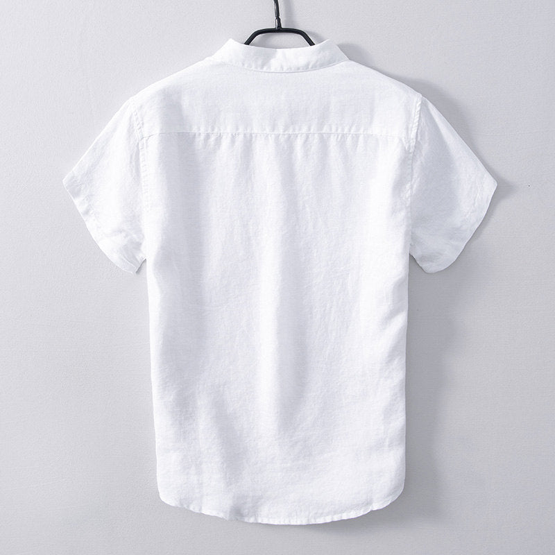 Pure Linen Breathable Casual Short Sleeve Shirt