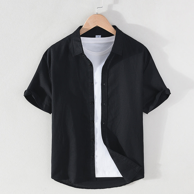 Pure Linen Breathable Casual Short Sleeve Shirt