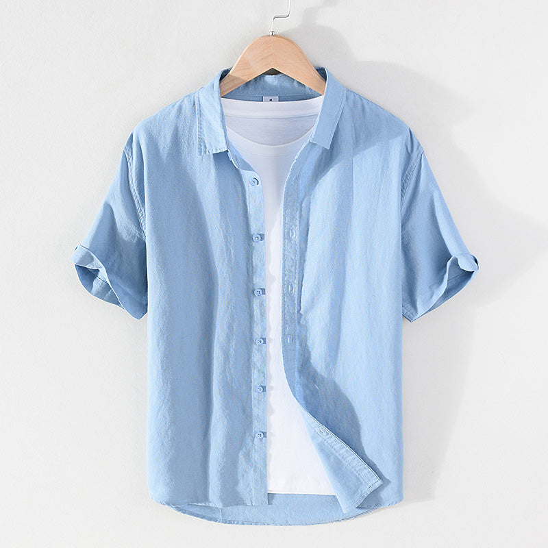 Pure Linen Breathable Casual Short Sleeve Shirt