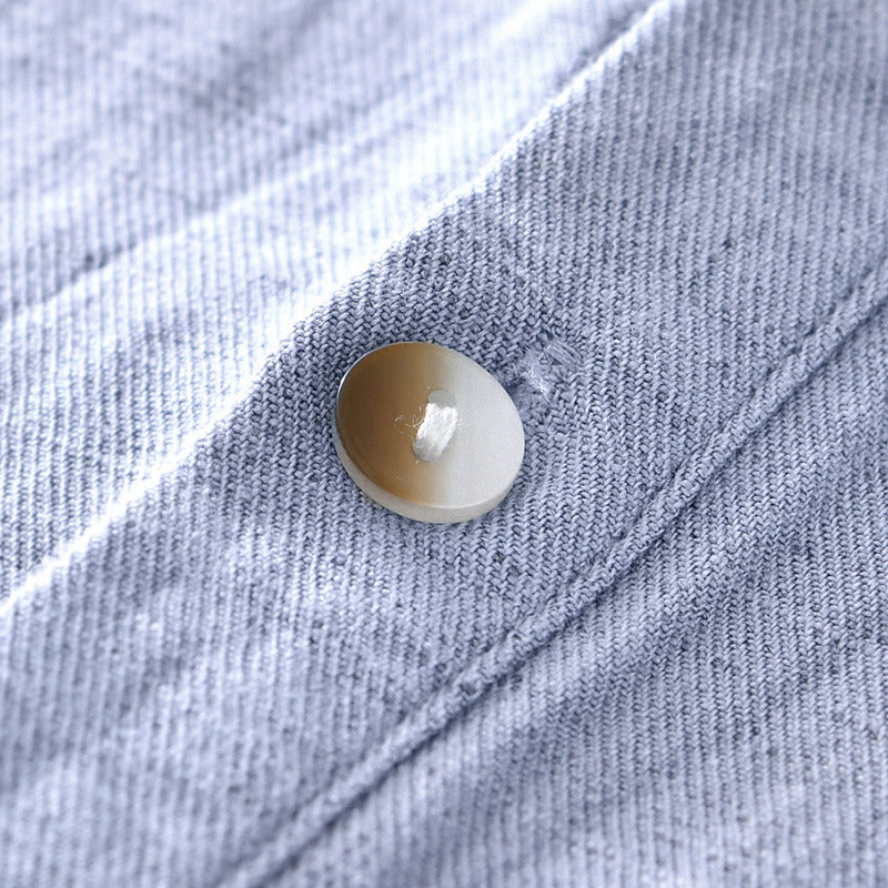 Linen Lapel Short Sleeve Shirt