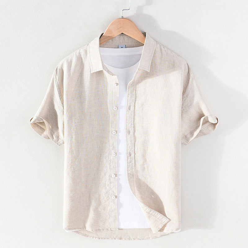 Pure Linen Breathable Casual Short Sleeve Shirt