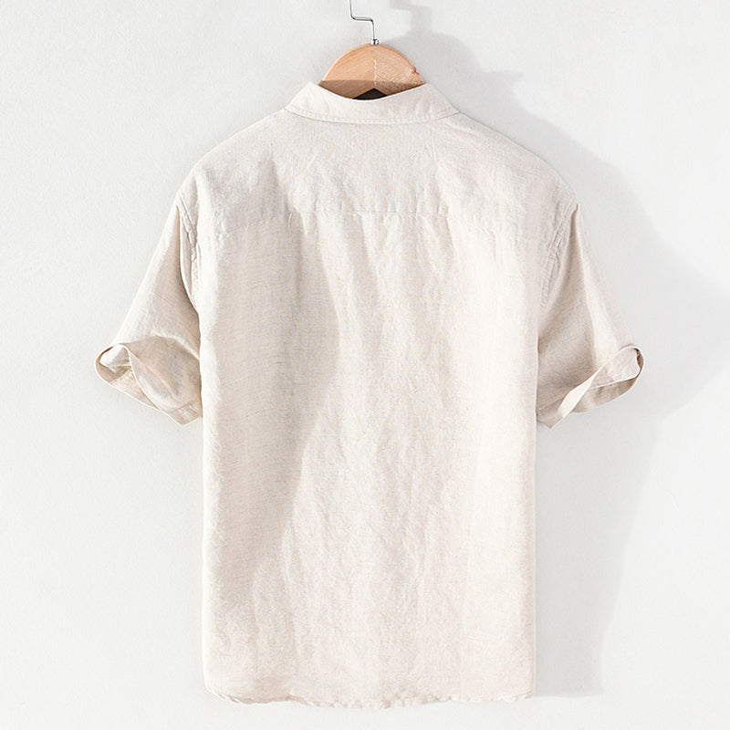 Pure Linen Breathable Casual Short Sleeve Shirt