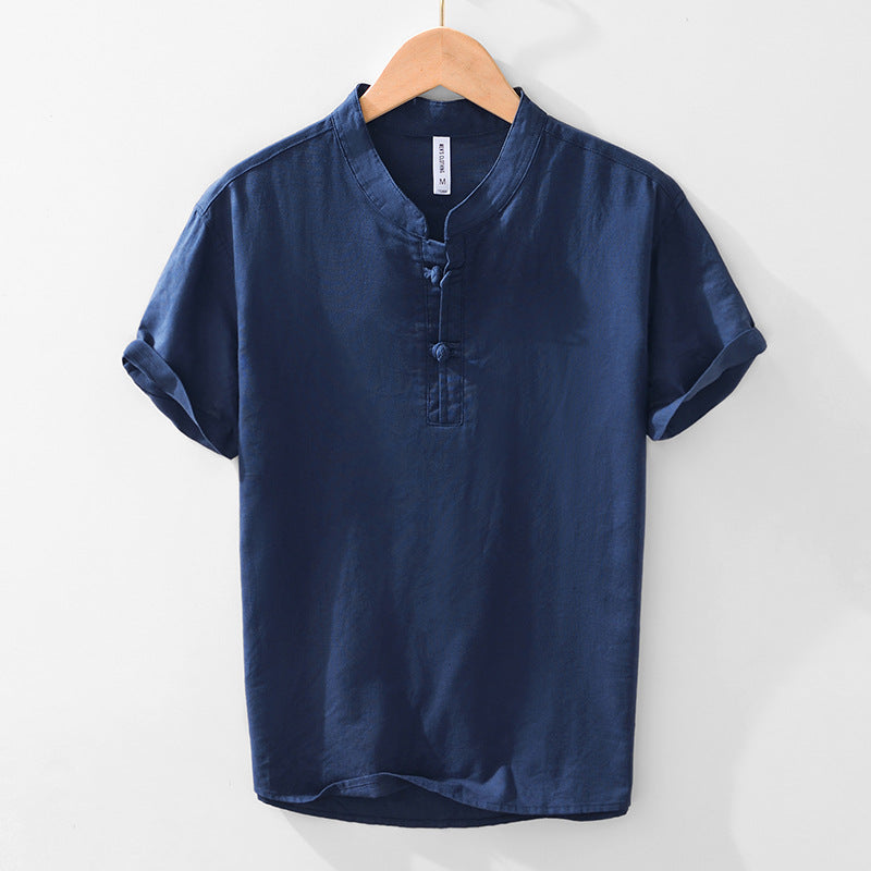 Chinese Style Linen Short Sleeve Shirt