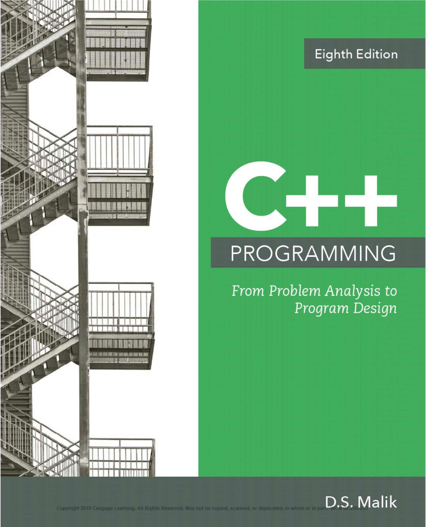 C++ Programming From Problem Analysis To Program Design 8th Edition