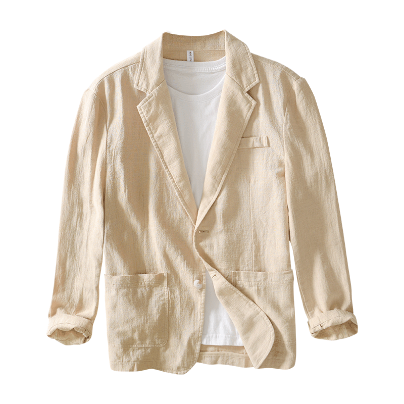 Ramie Casual Solid Color Jacket